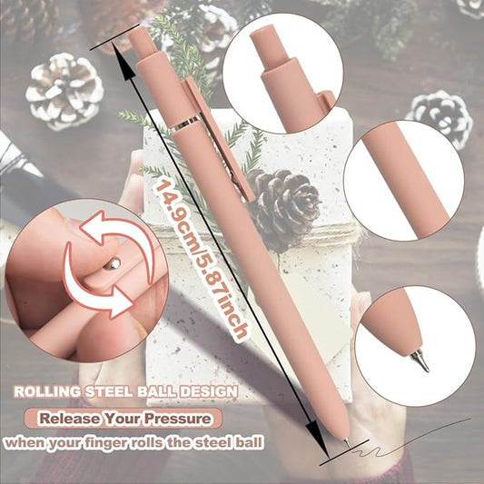 ELANE 5 Pcs 0.5mm Pens Quick Dry Black Ink Colorful Gel Pens Fine Point Smooth Writing Pens for Journaling Gifts for Doctor Nurse Teacher Students(morandi)