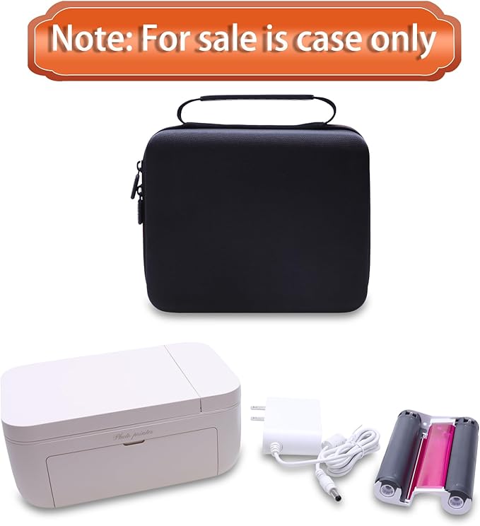 LTGEM Case Compatible with Liene M100 4x6 Photo Printer/HPRT CP4100 4x6 Photo Printer and Photo Paper, Black(Case Only)