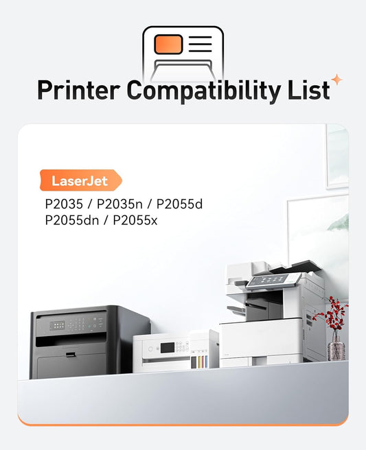 05A Black Toner Cartridge 2-Pack with Chip High Yield Replacement for HP 05A CE505A Cartridges Compatible with HP Laserjet P2035 P2035n P2055d P2055dn P2055x P2030 P2050 Series Printer Ink All-in-One