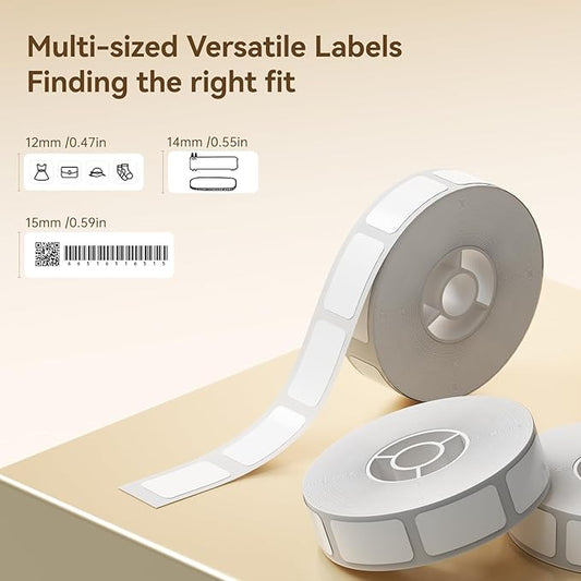 NIIMBOT D110 Label Maker Tape Adhesive White Label Paper 0.55" X 1.18" (14 X 30mm) 210 Labels/Roll, Compatible D11 D110 Label Printer, Thermal Paper Black on White, 3-Roll