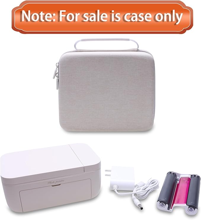 LTGEM Case Compatible with Liene M100 4x6 Photo Printer/HPRT CP4100 4x6 Photo Printer and Photo Paper, Beige(Case Only)