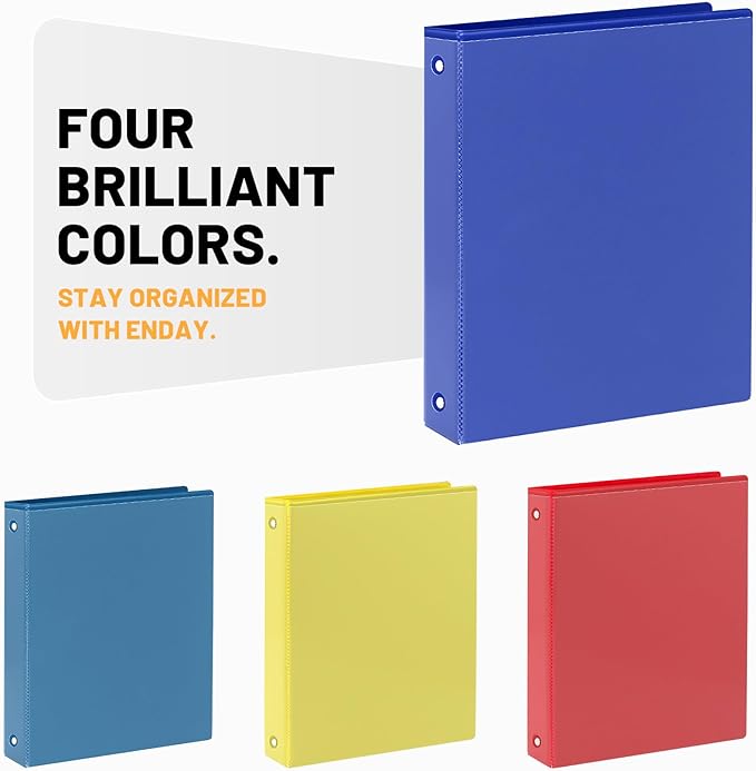 1.5 Inch Binders 3 Ring Clear View Cover Holds 8.5 * 11 inch Papers for School Binder or Office Binder Supplies 4 Packs (4 Colors)