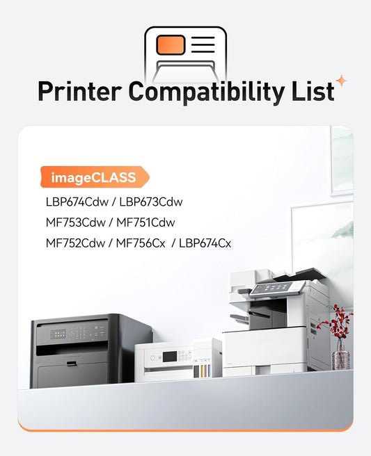 069H 069 Toner Cartridge Set 4-Pack MF753Cdw High Capacity Black Cyan Magenta Yellow Replacement for Canon 069H 069 Toner Compatible with Canon Color imageCLASS MF753Cdw MF751Cdw LBP674Cdw Printer Ink
