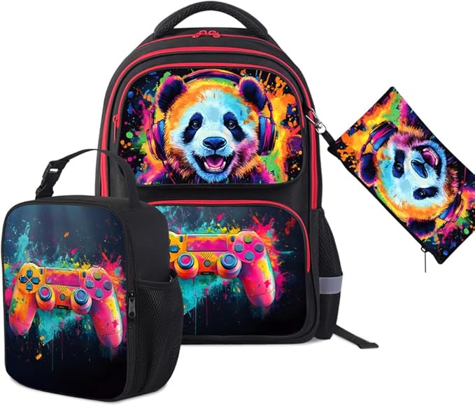 Kids Backpack for School - 17 Inch 3D Reflective Cartoon Bookbag with Dual Zippers, Ergonomic Design for Boys & Girls Ages 6-18 | Durable 600D Polyester Children's Backpack