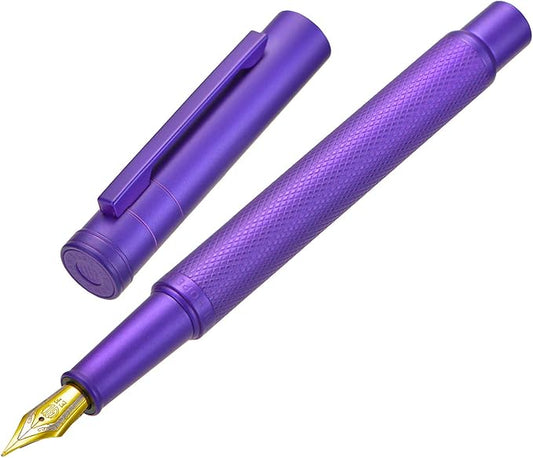 Hongdian 1851 Purple Forest Fountain Pen Medium Nib, Classic Design with Converter and Metal Pen Case