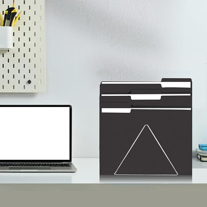 File Folder, RAZCC 100 Pack 1/3 Cut Tab File Folders Letter Size, Black Folders for Dcouments, Folders with Tab Great for Organizing and Easy File Storage