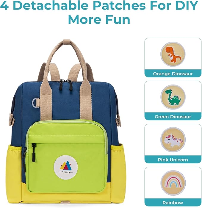 CLUCI Toddler Backpack For Boys, Toddler School Backpack For School & Travel, Small Kids Child Backpacks, Preschool Kindergarten Elementary Diaper bag Daycare Backpack For Kids 2-4(No Velcro)