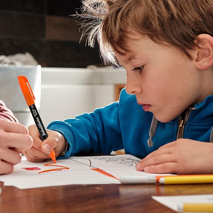 Dabo&Shobo Wet Erase Markers, 24-Count Smudge-Free Markers, 12 Colors Fine Tip, Erases With Water! Wet-Erase Low Odor Marker For Office, School And Home