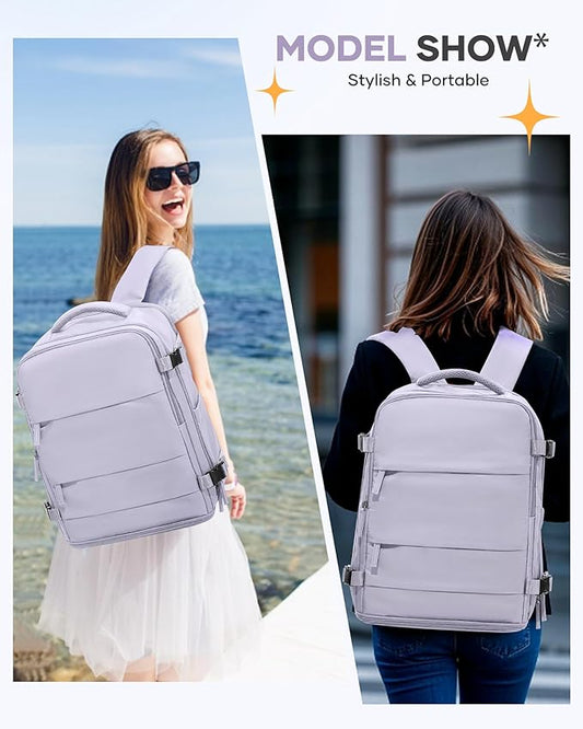 coofay Travel Backpack Carry On Flight Aapproved Personal Item Travel Bag Mochila De Viaje Travel Backpack For Men Spirit Airlines Personal Item Bag 18x14x8 Carry On Backpack For Airplanes Purple