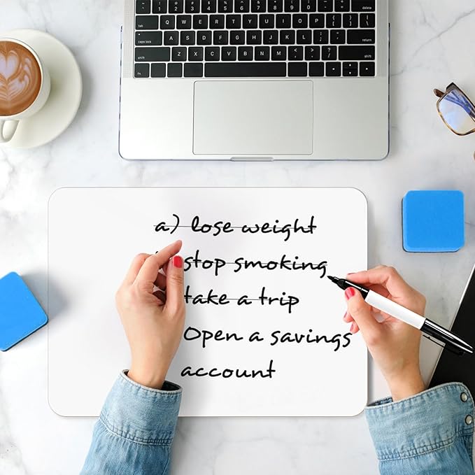 Dry Erase LapBoards, PANDRI 6 Pack Double Sided 12.5 x 9 Inch Whiteboards with 6 Erasers and 6 Markers, Dry Erase Boards for Office Students Classroom Teacher Supplies