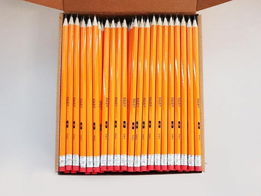 S & E TEACHER'S EDITION Woodcased #2 Pencils, Pre-sharpened, 2 HB Lead Bulk Box Pencil, No. 2, Yellow Pencils with Erasers, Back to school, 200 Count