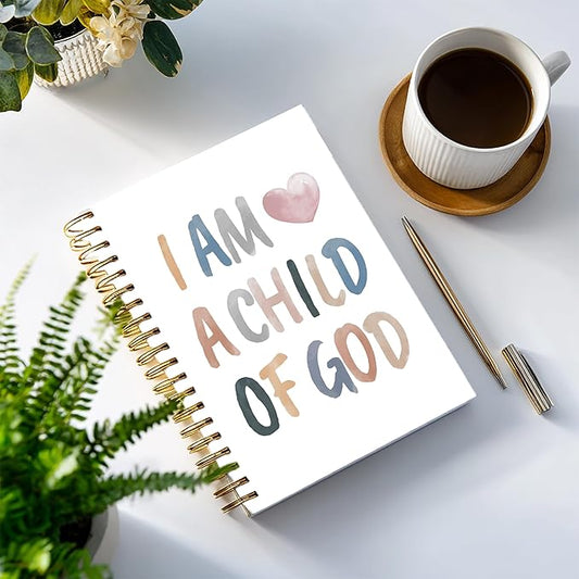 YOU FOUND ME Jesus Journal, A5 Spiral Christian Bible Journal with Floral Notebook, Bible Verse Notebook Gift for Women Birthday Christmas, Sunday School, Office Supplies, Bible Study (Rainbow-GOD)