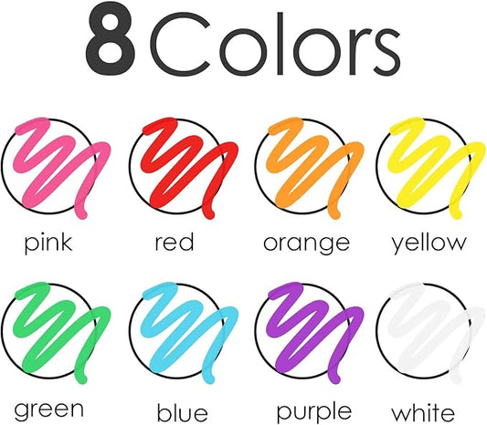 GOTIDEAL Liquid Chalk Markers, Fine Tip 8 Colors Washable Window Chalkboard Glass Pens, Paint and Drawing for Car, Blackboard, & Bistro,Kids and Adults, Non-Toxic,Wet Erase - Reversible Tip