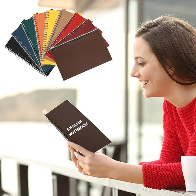 Yahenda 18 Pcs Spiral Notebook Bulk A5 Journal Lined 8.3'' x 5.5'' Writing Composition Paper Small Notepad Subject Notebook for Students Office Business Back to School Supplies (Multi Color)