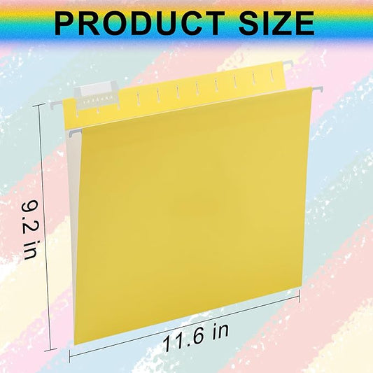 Hanging File Folders,6 Pack Yellow Letter Size Hanging File Folders with 1/5-Cut Tabs,Ideal for Home and Office Organization and Papers Classification