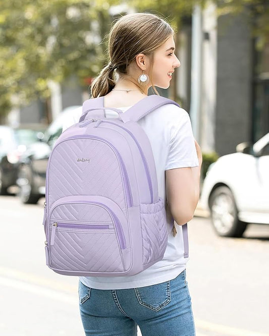 School Backpack for Teen Girls, Middle High School Bookbag Laptop Backpack for Women College Business Casual Teacher Nurse Bag, Purple