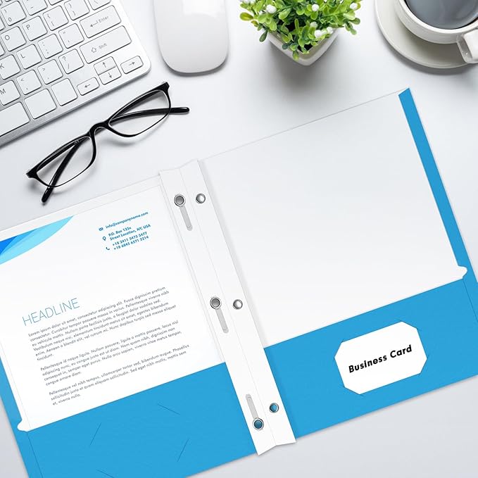 Two Pocket Folders, PANDRI 130 Pack Two Pocket Folders with Prongs, 2 Pocket 3 Prong Folders Designed for Office and Classroom, Letter Size, Assorted 5 Colors