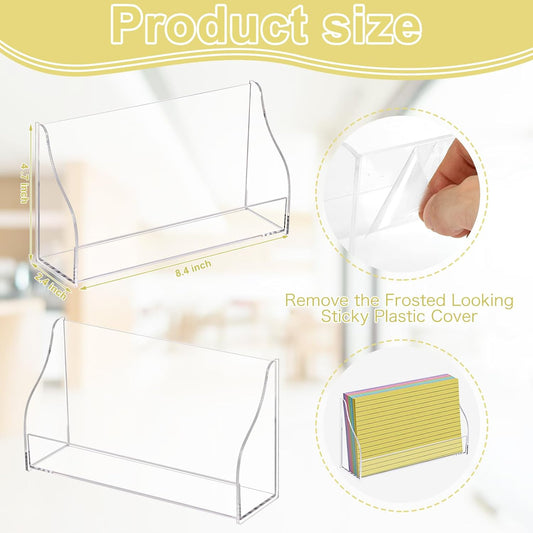 5x8 Inch Index Card Display Stand Acrylic Card Holder For Desk Note Card File Box Postcard Holder Business Stand Display Index Organizer Case for Office Business Desktop(No Card)