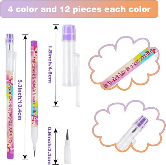 Kolewo4ever 48 Pieces HB Bible Verses Pencils Religious Pop Up Plastic Multipoint Pencil Multicolor Non Sharpening Stackable Pencils Religious Christian Pencil Sunday School Gifts