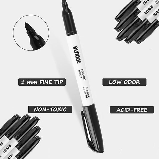 Permanent Markers Bulk Fine Tip 82 Pack, Waterproof Markers, Premium Smear Proof Pens, Quick Drying, Office Supplies for School, Office, Home