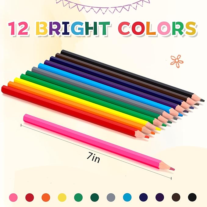 576 Count Colored Pencils Bulk, 12 Assorted Colors, Pre-sharpened Coloring Pencils Set for Kids and Adult, Teachers Essential Classroom Prizes, Back to School Supplies (Two boxes)