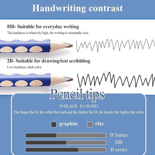 M&G 12 Pcs Triangular Pencils for Kids, Triangular Pole with Grip Correction HB Pencils, Pre-sharpened, Graphite Wood Pencils with Smooth Writing for School, Office, Painting, Sketching, Weddings