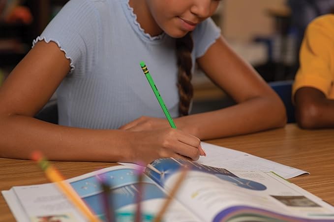 Ticonderoga Wood-Cased Pencils, Pre-Sharpened, #2 HB Soft, Neon Colors, 10 Count