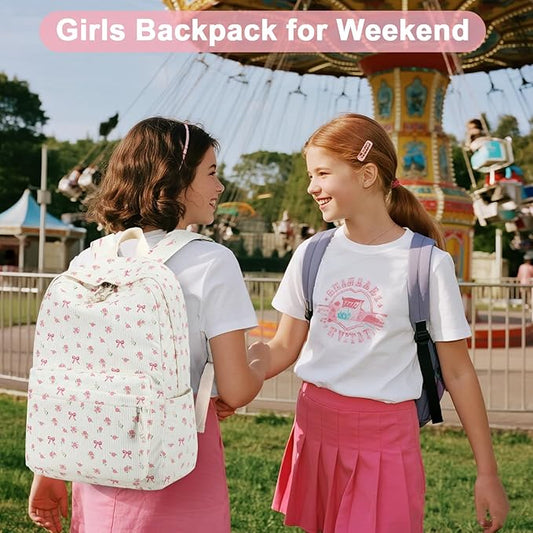 School Backpack for Teens Large Corduroy Bookbag Lightweight 15.6 inch Laptop Bag for Girls Women Casual High School College