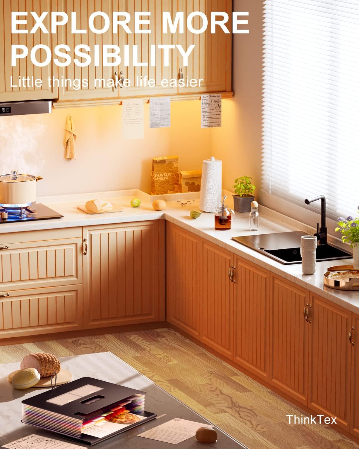 ThinkTex Expanding File Folder 12 Pockets Accordion File Organizer/Portable Expandable Plastic Filing Box, Accordion Bill/Paper/Document/Receipt Organizer Folders with Colored Tabs(A4/Letter Size)