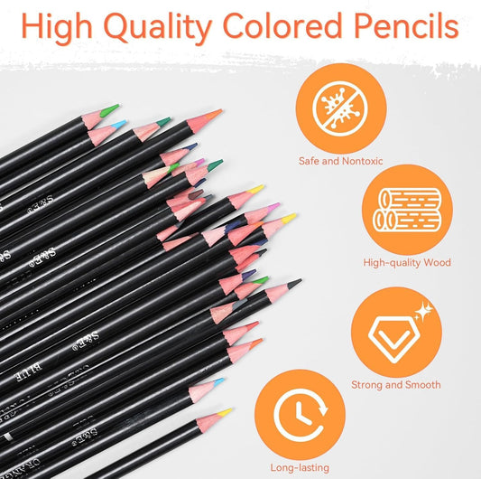 S & E TEACHER'S EDITION Colored Pencils 240Pcs, Pre-sharpened Super Soft Core Lead, Kid's Colored pencils,In Drawing Pencils, Woodcase Lead, Bulk Back to School Supplies