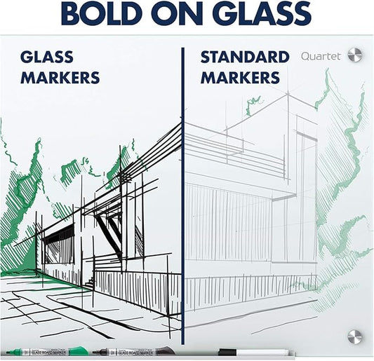 Quartet Glass Board Dry Erase Markers, Premium Whiteboard Markers, Bullet Tip, Assorted Colors, 12 Pack (79554)