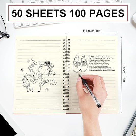 Yahenda 18 Pcs Spiral Notebook Bulk A5 Journal Lined 8.3'' x 5.5'' Writing Composition Paper Small Notepad Subject Notebook for Students Office Business Back to School Supplies (Red)