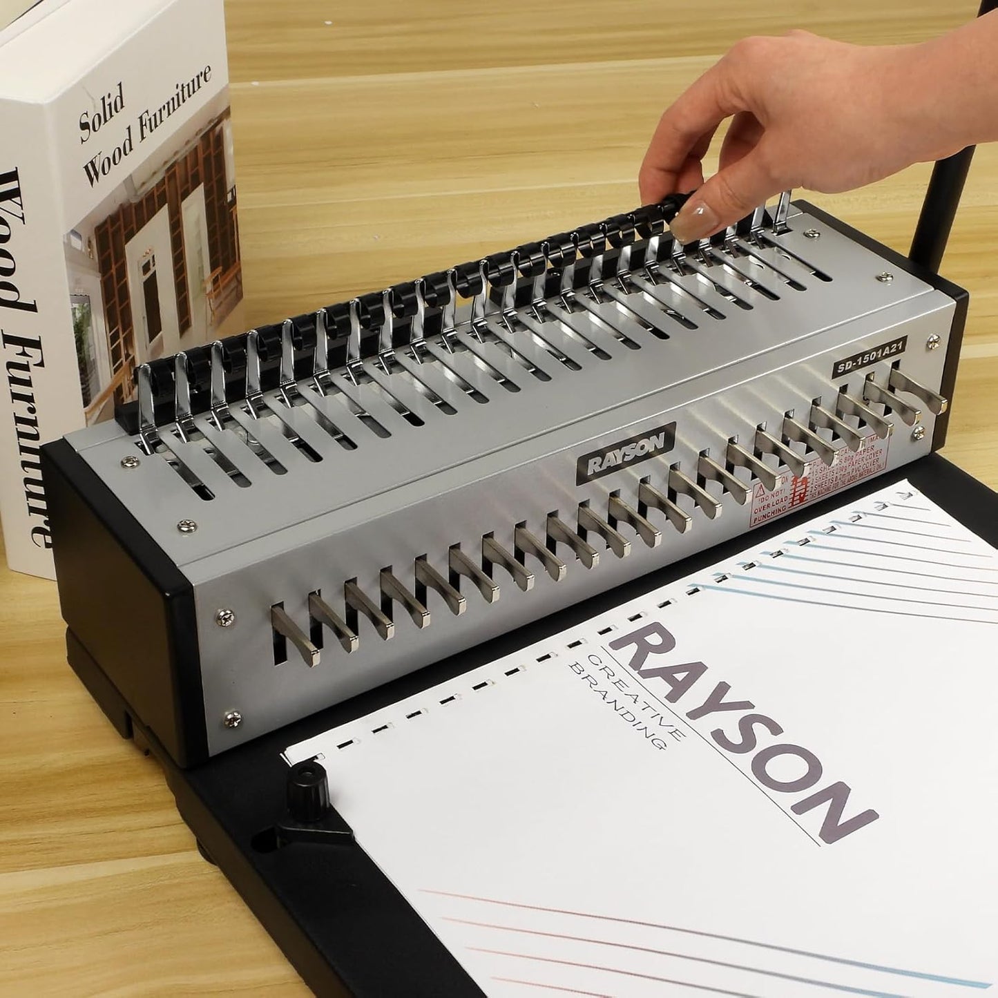 Rayson CR16202225BK Plastic Binding Combs 5/8 in. 13/16in, 7/8in, 1in, 19-Ring Letter Size, Black Comb Binding Spines, Multi-Size Pack of 40