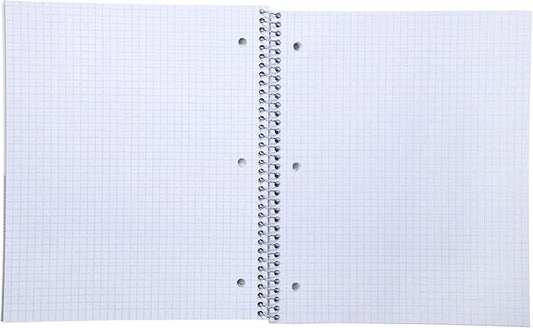 Mintra Office Durable Spiral Notebooks, 1 Subject, (Green, 4x4 Graph 1pk), 100 Sheets, Poly Pocket, Moisture Resistant Cover, School, Office, Business, Professional