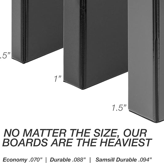 Samsill Durable 1 Inch Binder, Made in the USA, Round Ring Customizable Clear View Binder, Black, 4 Pack (MP48430)