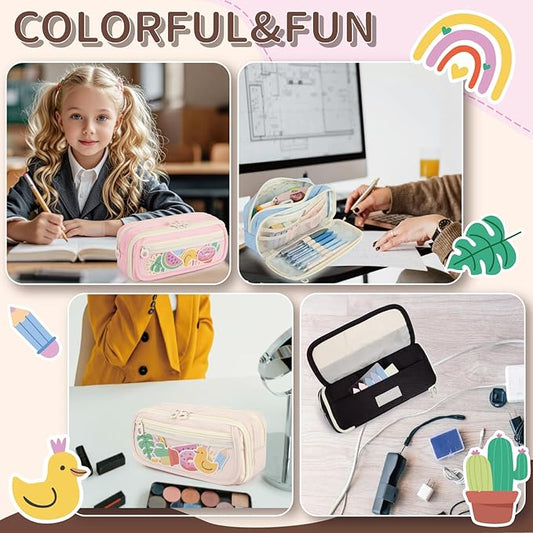 Large Capacity Pencil Case with Compartments, School Pencil Bags with Zipper, Big Storage Pen Bag for Teen Girl Boy Men Women, Adult Stationery Pen Bag for School College and Office