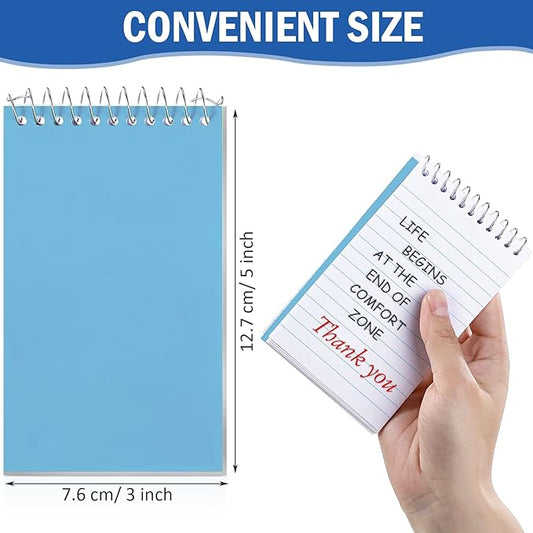 100 Pieces Spiral Memo Pads Bulk 3 x 5 Inch Small Note Pads Top Bound Lined College Ruled Paper Mini Notepad Pocket Spiral Notebooks for School Office Home Supplies, 75 Sheets (Fresh Colors)
