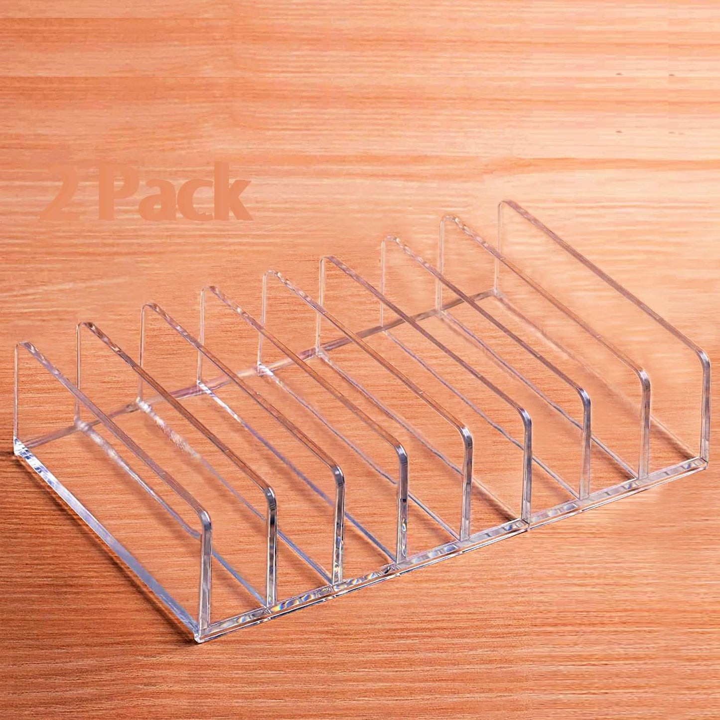 8 Slot Eyeshadow Makeup Palette Organizer, Acrylic Desk Organizer for Sorting Mail, Bill Money Organizer for Cash Envelope, Cash Tray for Cash Stuffing, Use in Home&Office - Clear - 2 Pack