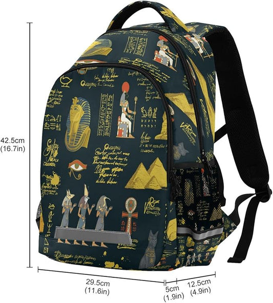 Ancient Egypt Theme Backpack for Girls Kids Boys School Bookbags,Student Laptop Backpack Carrying Bag Casual Lightweight Travel Sports Day Packs