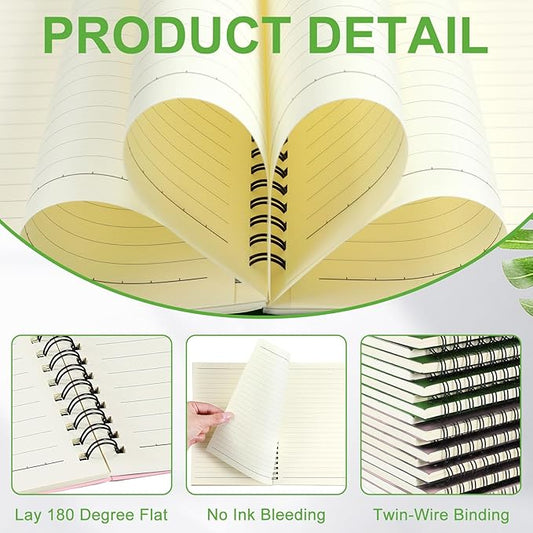 Yahenda 18 Pcs Spiral Notebook Bulk A5 Journal Lined 8.3'' x 5.5'' Writing Composition Paper Small Notepad Subject Notebook for Students Office Business Back to School Supplies (Pink,Light Green)