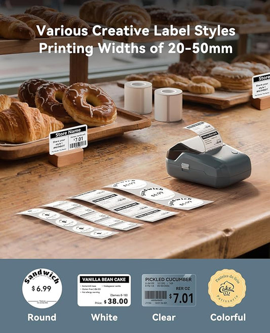 NIIMBOT 2Inch Label Maker Machine with 3 Tape, B1 Portable Sticker Printer for Small Businesses, Clothing, Logo, Jar, Address, Compatible with Phones & PC, Blue