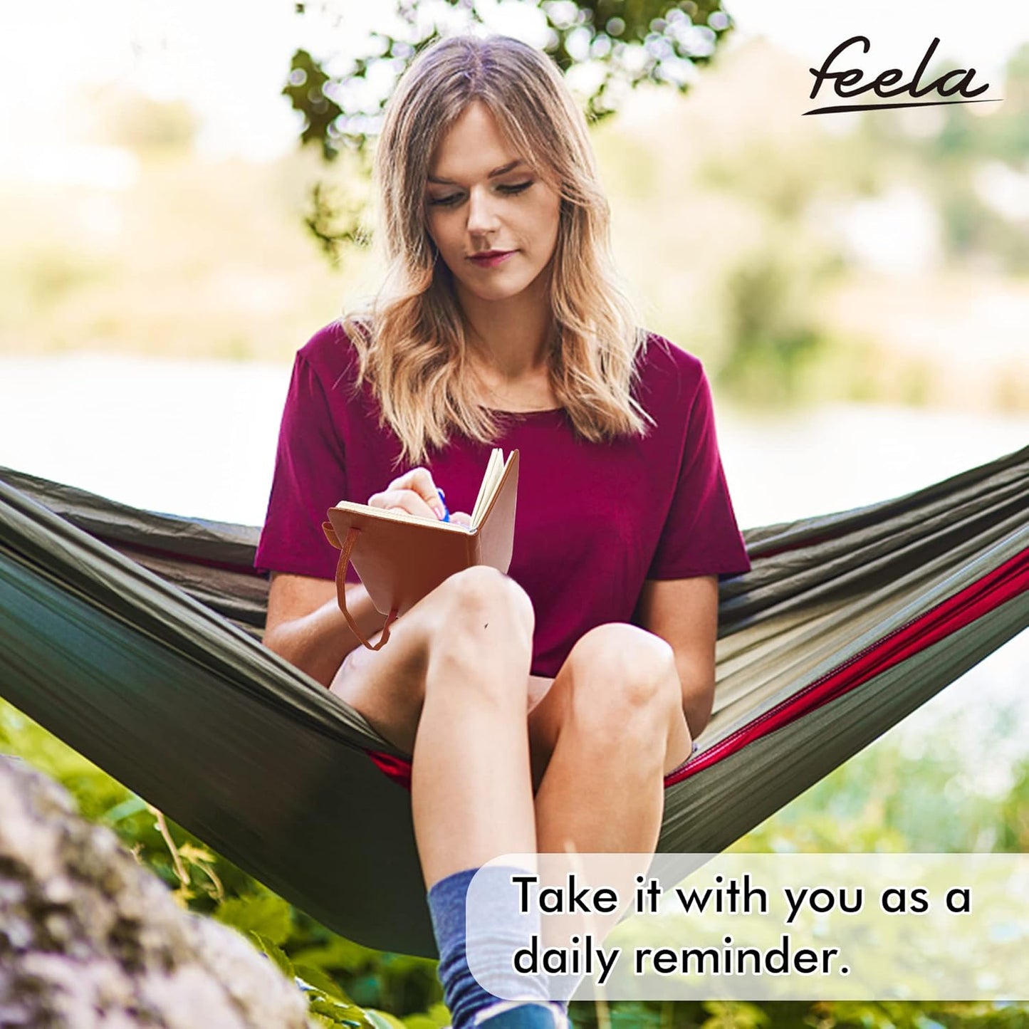 feela 3 Pack Pocket Notebook Journals, Mini Cute Small Journal Notebook Bulk Hardcover College Ruled Notepad with Pen Holder for Office School Supplies, with 3 Black Pens, 3.5”x 5.5”, A6, Brown