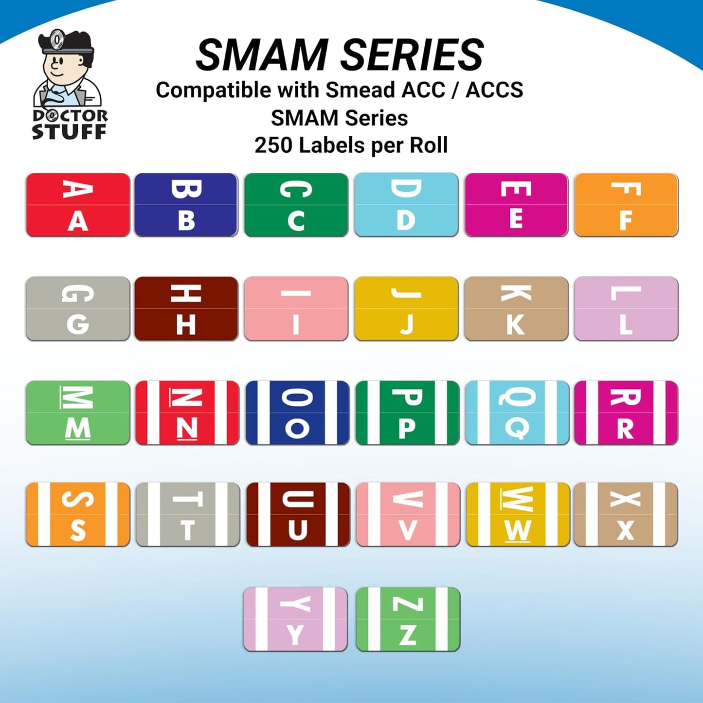 Doctor Stuff - File Folder Labels, Alphabet Letter P, Compatible with Smead Alpha Z Acc/ACCS - SMSM Series Alpha Stickers Dark Green, 1-5/8" x 1”, 250/Roll