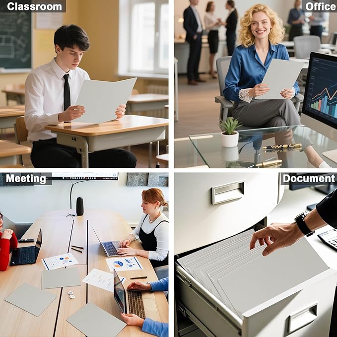 Folders with Pockets, LAYZZ 30 Pack Paper Pocket Folders, 2 Pocket Folders Fits Letter Size Paper, for School Office and Home (Grey)