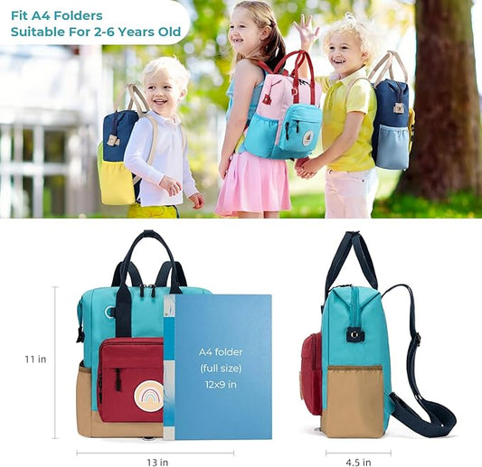 CLUCI Toddler Backpack Kids Backpacks For Boys Preschool Kindergarten Elementary Daycare Backpack For School & Travel Bookbag with 4 Detachable Cute Patches