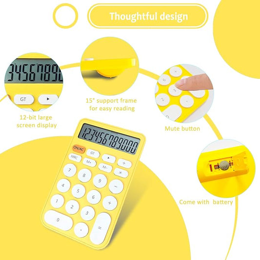 VEWINGL Standard Calculator 12 Digit,Desktop Large Display and Buttons,Calculator with Large LCD Display for Office,School, Home & Business Use,Automatic Sleep,with Battery