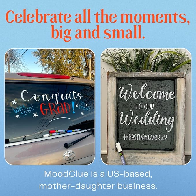 Liquid chalk markers 12 neon erasable Whiteboards, glass boards, chalkboards, windows, mirrors, car windshields, auto, glass. Odorless, non-toxic. Wet or dry erase. Thick and thin tip