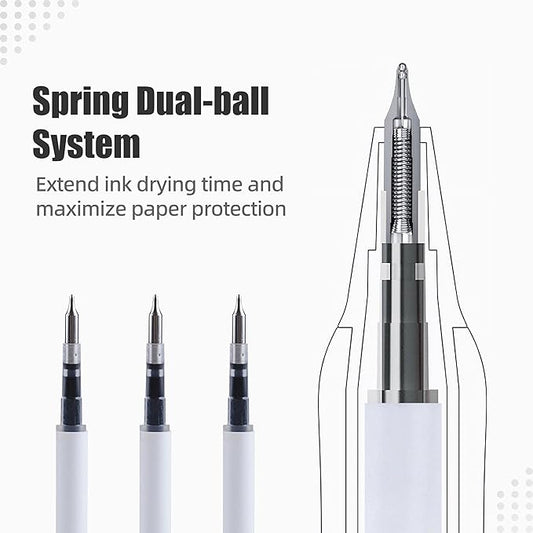 KALARA Aesthetic Gel Ink Pens, 0.5mm Fine Point for Smooth Writing, 6 Pens + 1 Refill No Smear & Bleed Quick Dry, Retractable, Ideal for Journaling and Note-Taking, Stylish Office and School Supplies