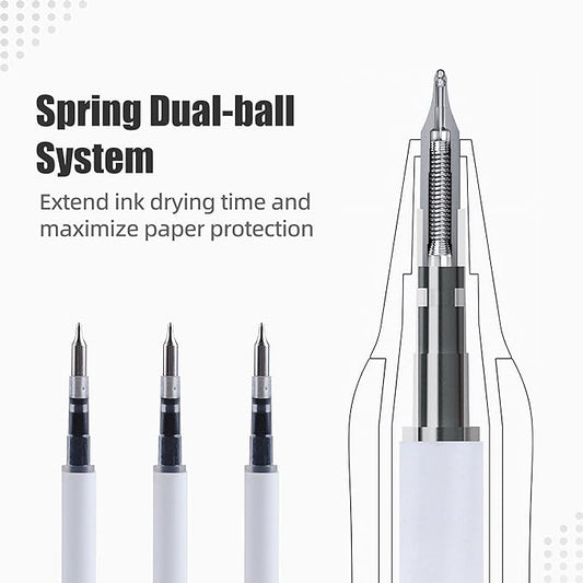 Aesthetic Gel Ink Pens, 0.5mm Fine Point for Smooth Writing, 6 Pens + 3 Refills No Smear & Bleed Quick Dry, Retractable, Ideal for Journaling and Note-Taking, Stylish Office and School Supplies