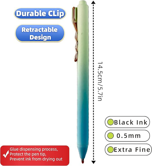 Fengtaiyuan Lv05, Stylish Gradient Color Pen, Black Ink, 0.5mm Extra Fine, Gel Ink Rollerball Pens, Writting Smooth, Rubber Spray (Lv05)